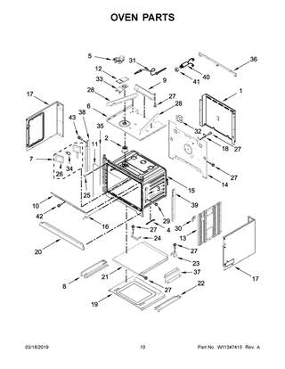 Oven Parts Diagram and Parts List for KOCE507EBL08  Whirlpool Microwave Oven Combo