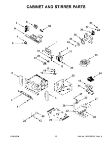 06 - Cabinet And Stirrer Parts Diagram and Parts List for JMW2427LM03  Whirlpool Microwave Oven Combo