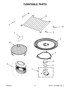 Turntable Parts Diagram and Parts List for YKMHC319EBS0  KitchenAid Microwave