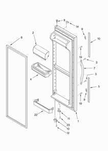 Refrigerator Door Parts Diagram and Parts List for ED5LHGXNT00  Whirlpool Refrigerator