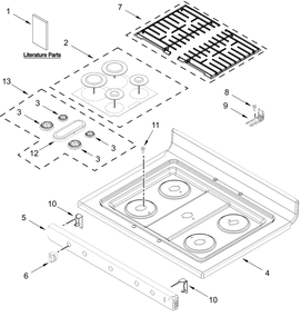 Part Location Diagram of W11742984 Whirlpool Knob (White)