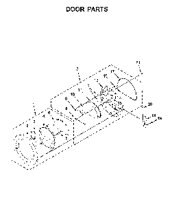 Door parts Diagram and Parts List for 11081932511  Kenmore Dryer