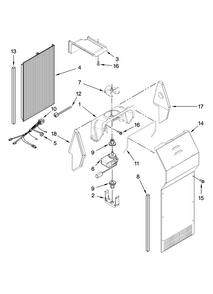 Air Flow Parts Diagram and Parts List for ED5LVAXVQ01  Whirlpool Refrigerator