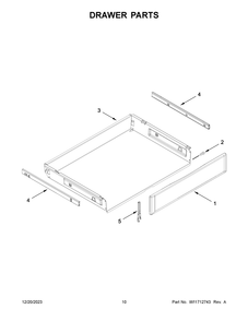Drawer Parts Diagram and Parts List for KFEG504KPS4  KitchenAid Range