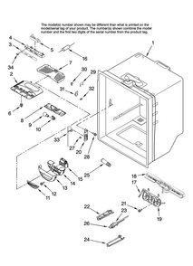 Refrigerator Liner Parts Diagram and Parts List for GX5SHTXTL11  Whirlpool Refrigerator