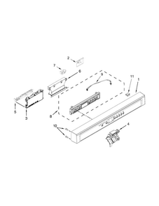 Control Panel And Latch Parts Diagram and Parts List for WDF760SADW1  Whirlpool Dishwasher