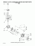 BRAKE, CLUTCH, GEARCASE, MOTOR AND PUMP PARTS Diagram and Parts List for IV4600X0  Inglis Washer