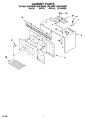 CABINET Diagram and Parts List for MH6150XMT0  Whirlpool Microwave