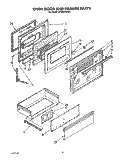 OVEN DOOR AND DRAWER Diagram and Parts List for SF395PEWW1  Whirlpool Range