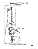 BRAKE AND DRIVE TUBE Diagram and Parts List for LA5550XPW1  Whirlpool Washer