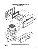 OVEN DOOR AND BROILER Diagram and Parts List for 1SF014BEW1  Whirlpool Range