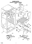 LINER PARTS Diagram and Parts List for RT14HDYPQ00  Roper Refrigerator
