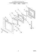 OVEN DOOR Diagram and Parts List for KEBS207DBL10  KitchenAid Wall Oven