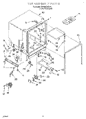 TUB ASSEMBLY Diagram and Parts List for 7DP840CWDB1  Whirlpool Dishwasher