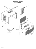 CABINET PARTS Diagram and Parts List for ACQ058PP0  Whirlpool Air Conditioner