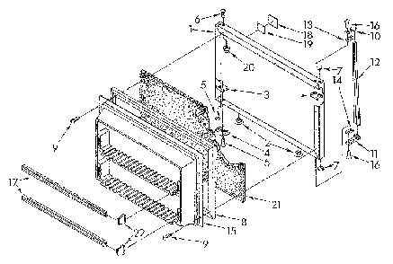 Freezer Door Diagram and Parts List for ET20GKXSG02  Whirlpool Refrigerator