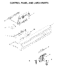 Control panel and latch parts Diagram and Parts List for WDF330PAHW4  Whirlpool Dishwasher