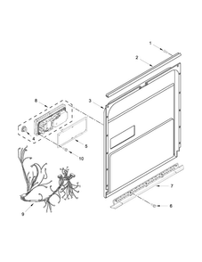Inner Door Parts Diagram and Parts List for WDT790SLYW2  Whirlpool Dishwasher