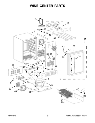 Wine Center Parts Diagram and Parts List for WUW55X24HS00  Whirlpool Wine and Beverage Cooler
