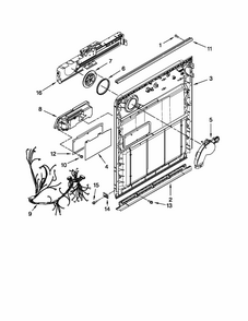 Inner Door Parts Diagram and Parts List for 66513299K111  Kenmore Dishwasher