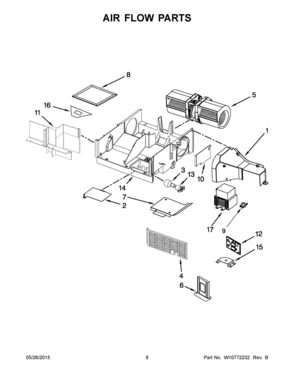 05 - AIR FLOW PARTS Diagram and Parts List for YMMV1174DS0  Whirlpool Microwave