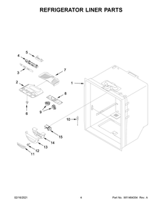 Refrigerator Liner Parts Diagram and Parts List for ABB2224BRB02  Whirlpool Refrigerator