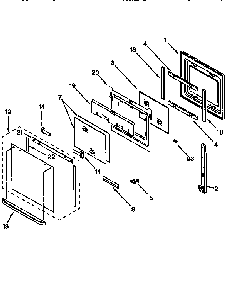 Oven Door Diagram and Parts List for RBS248PDB4  Whirlpool Wall Oven
