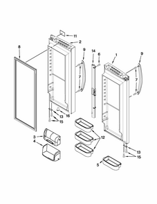 Refrigerator Door Diagram and Parts List for 59672013017  Kenmore Refrigerator