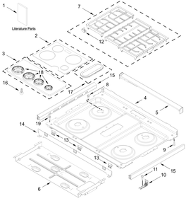 Cooktop Parts Diagram and Parts List for KSGS330SPS0  Whirlpool Range