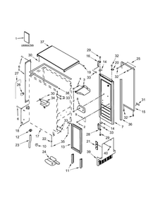 Cabinet, Door And Liner Parts Diagram and Parts List for KUIX505ESS1  KitchenAid Ice Maker