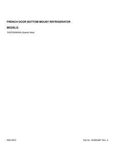 Cover Sheet Diagram and Parts List for 5VGF25SNEA00  Whirlpool Refrigerator
