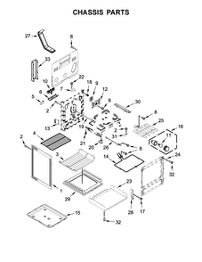 Chassis Parts Diagram and Parts List for KFEG500EBS1  KitchenAid Range