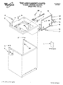 TOP AND CABINET, LITERATURE Diagram and Parts List for LSR8433KT0  Whirlpool Washer