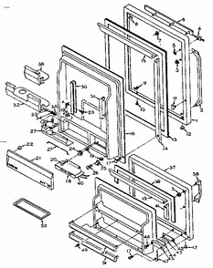 Refrigerator Door Parts Diagram and Parts List for 106S13GIM  Kenmore Refrigerator
