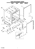 TUB AND FRAME PARTS Diagram and Parts List for KUDS03FTBT2  KitchenAid Dishwasher