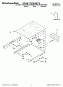 COOKTOP PARTS Diagram and Parts List for KESK901SSS05  KitchenAid Range