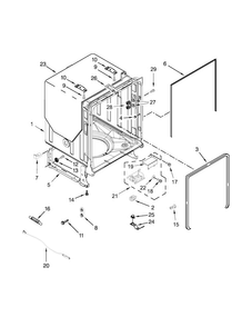 Tub And Frame Parts Diagram and Parts List for WDT780SAEM0  Whirlpool Dishwasher