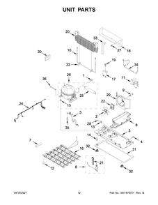 Unit Parts Diagram and Parts List for WRX986SIHZ02  Whirlpool Refrigerator