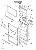 DOOR PARTS Diagram and Parts List for IR8GSMXRW01  Whirlpool Refrigerator