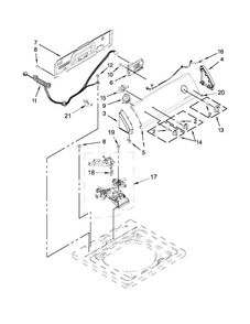 Controls And Water Inlet Parts Diagram and Parts List for 1105072011  Kenmore Washer