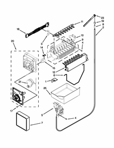 Icemaker Parts Diagram and Parts List for GB2FHDXWS09  Whirlpool Refrigerator