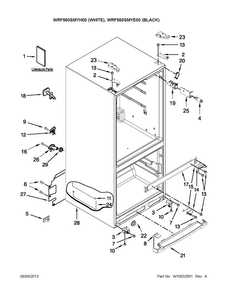 Cabinet Parts Diagram and Parts List for WRF560SMYH00  Whirlpool Refrigerator