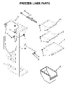 Freezer liner parts Diagram and Parts List for WRS325SDHW05  Whirlpool Refrigerator
