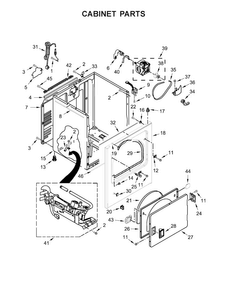 Cabinet Parts Diagram and Parts List for 11077132412  Kenmore Dryer