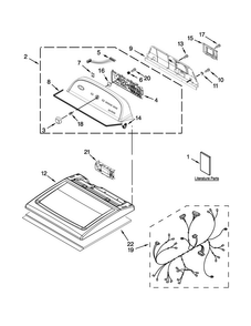 Top And Console Parts Diagram and Parts List for WED5810BW0  Whirlpool Dryer