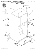 CABINET, LITERATURE Diagram and Parts List for KTRS19KKWH01  KitchenAid Refrigerator