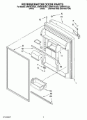 REFRIGERATOR DOOR PARTS Diagram and Parts List for GR9FHTXVQ01  Whirlpool Refrigerator