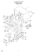 CABINET, LITERATURE Diagram and Parts List for MT7078XDQ0  Whirlpool Microwave