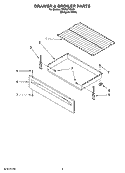DRAWER & BROILER PARTS Diagram and Parts List for RF212PXSQ3  Whirlpool Range