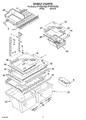 SHELF Diagram and Parts List for ET1NHMXKT02  Whirlpool Refrigerator